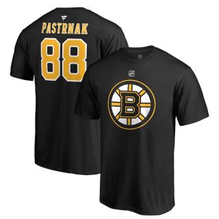 Tričko David Pastrňák #88 Boston Bruins Stack Logo Name & Number Velikost: L