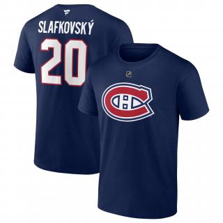 Tričko Juraj Slafkovsky #20 Montreal Canadiens Stack Logo Name & Number Blue Velikost: M