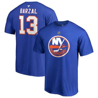 Tričko New York Islanders Mathew Barzal #13 Stack Logo Name & Number Velikost: XL