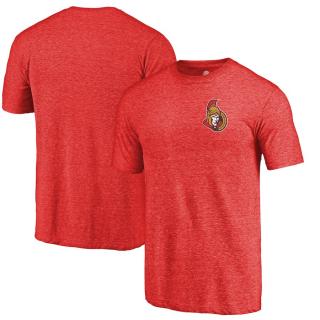 Tričko Ottawa Senators Primary Logo Left Chest Distressed Tri-Blend Velikost: L