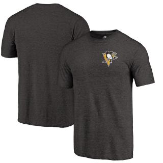 Tričko Pittsburgh Penguins Primary Logo Left Chest Distressed Tri-Blend Velikost: M