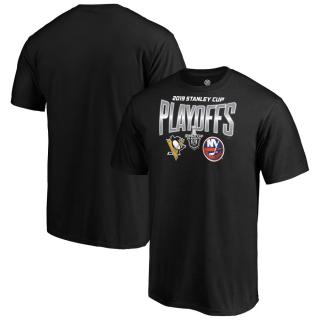 Tričko Pittsburgh Penguins vs. New York Islanders 2019 Stanley Cup Playoffs Matchup Checking The Boards Velikost: XL