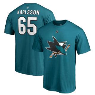 Tričko San Jose Sharks Erik Karlsson #65 Stack Logo Name & Number Velikost: S