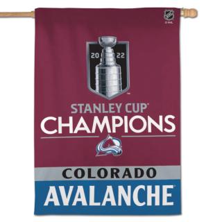 Vlajka Colorado Avalanche 2022 Stanley Cup Champions 28'' x 40'' Vertical Double-Sided Banner