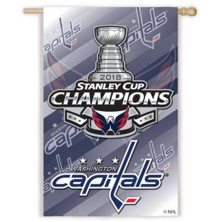 Vlajka Washington Capitals 2018 Stanley Cup Champions 28  x 40  2-Sided Sublimated House Flag