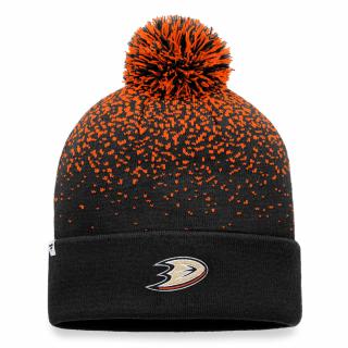 Zimní čepice Anaheim Ducks Iconic Gradiant Beanie Cuff with Pom Black-Dark Orange