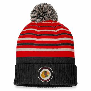 Zimní čepice Chicago Blackhawks True Classic Beanie with Pom Black-Athletic Red