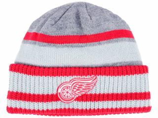 Zimní čepice Detroit Red Wings adidas NHL Heathered Grey Beanie