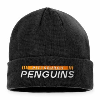 Zimní čepice Pittsburgh Penguins Authentic Pro Game & Train Cuffed Knit Black
