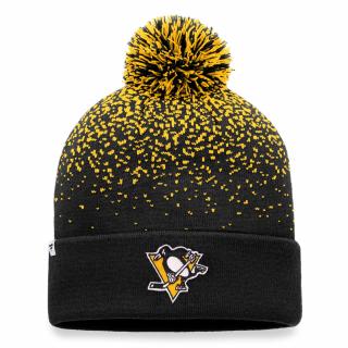 Zimní čepice Pittsburgh Penguins Iconic Gradiant Beanie Cuff with Pom Black-Yellow Gold