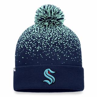 Zimní čepice Seattle Kraken Iconic Gradiant Beanie Cuff with Pom Traditional Navy-Icy Blue