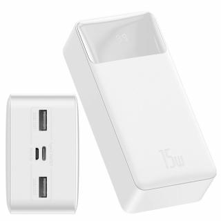 Baseus Bipow Powerbanka 30000mAh / 20W / 2x USB / USB-C /Micro USB 15W / PPDML-K02 bílá