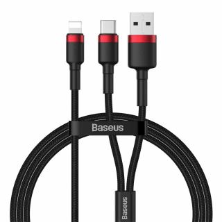 Baseus Cafule kabel USB-C PD + USB / Apple Lightning 1,2m / 18W / 2,4A red CATKLF-EL91