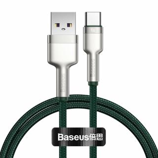 Baseus Cafule Metal USB kabel - USB-C / QC / SCP / 1m / 4A / 40W zelený CATJK-A06