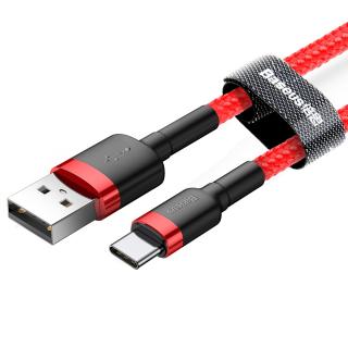 Baseus Cafule USB kabel - USB-C / 3m / 2A červený CATKLF-U09