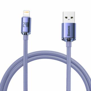 Baseus Crystal Shine kabel USB / Apple Lightning 1,2m / 2,4A violet