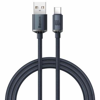 Baseus Crystal Shine kabel USB / USB-C 1,2m / 100W černý