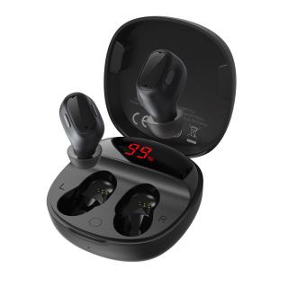 Baseus Encok WM01 Plus TWS earphone bezdrátová sluchátka bluetooth BT 5.0 černé NGWM01P-01