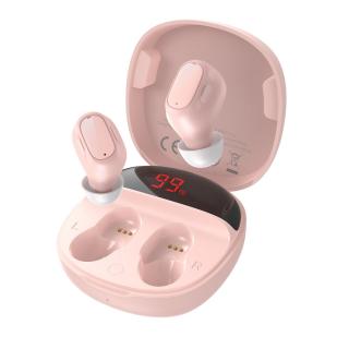 Baseus Encok WM01 Plus TWS earphone bezdrátová sluchátka bluetooth BT 5.0 růžové