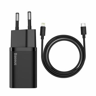 Baseus nabíječka TZCCSUP-B01 USB-C PD / + kabel iPhone Lightning 20W / 1m / black