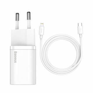Baseus nabíječka TZCCSUP-B02 USB-C PD / + kabel iPhone Lightning 20W / 1m / white