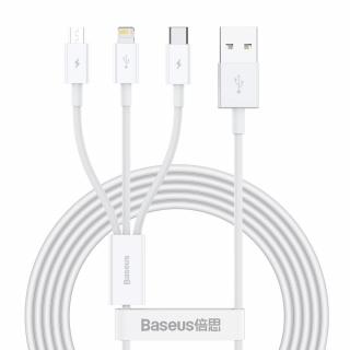 Baseus Superior CAMLTYS-02 USB kabel 3v1 Micro USB / USB-C / Apple Lightning 1,5m / 3,5A