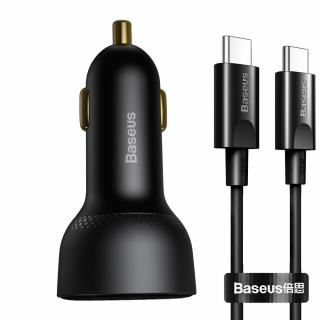 Baseus Superme nabíječka do auta USB / USB-C PD, 100W / PPS/QC + kabel USB-C PD 20V/5A 1m