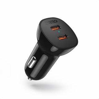 Choetech TC0008 nabíječka do auta 2x USB-C PD / 40W / 3A / QC 3.0 / AFC / SCP černá