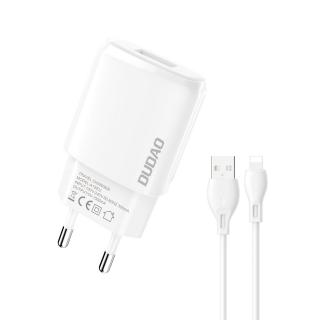 Dudao A1sEUL nabíječka do sítě s výstupem USB + kabel Apple Lightning / 1,5A / 7,5W / bílá