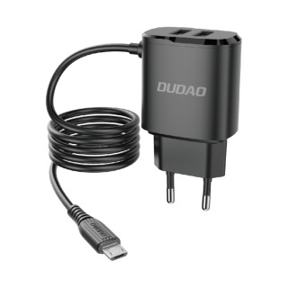 Dudao A2ProM nabíječka do sítě 2x USB / 12W / 5V / 2,4A + kabel Micro USB černá
