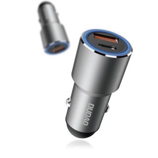 Dudao R4PQ USB nabíječka do auta QC 3.0 / USB-C PD / 22,5W / šedá