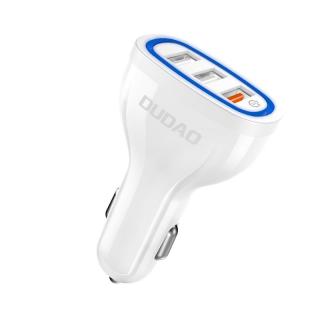 Dudao R7S nabíječka do auta 3x USB / QC 3.0 / 18W / 2,4A bílá