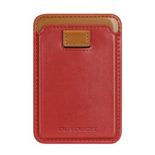 Dux Ducis MagSafe Leather Wallet / ECO kožená peněženka / RFID Block / červená