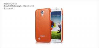 ICARER Leather Back Cover pro Samsung i9500/i9505 Galaxy S4 - oranžová