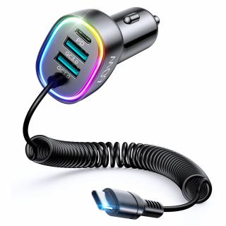 Joyroom JR-CL19 nabíječka do auta 4v1/ 2x USB QC/ 60W/ USB-C kabel 1,6m/ PD/ AFC/ FCP