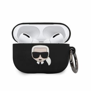 Karl Lagerfeld silikonové pouzdro pro Apple AirPods PRO černé KLACAPSILGLBK