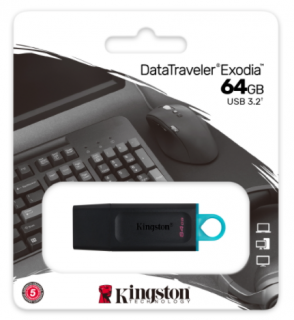Kingston Exodia DTX/64GB USB 3.2 Flash disk 64GB černý