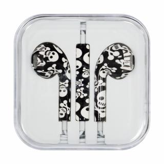 OEM sluchátka s ovládáním EarPods style pro iPhone 5/5C/5S, 6/6S, 6+/6S+ skull-color