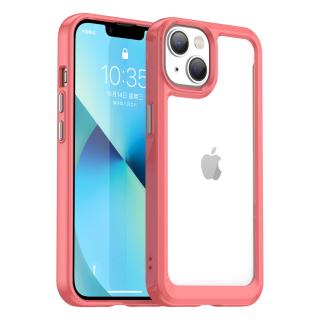 Outer Space case pouzdro / kryt pro Apple iPhone 14 (6,1 ) clear / red