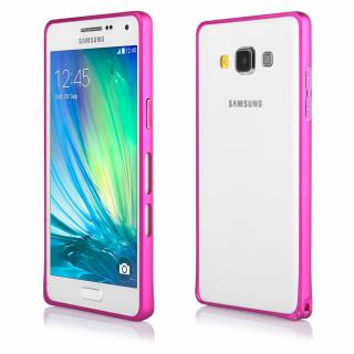 Pouzdro Bumper ALU METAL hliníkový rámeček Samsung A500 Galaxy A5 růžový