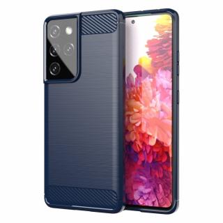 Pouzdro Carbon Case pro Samsung G998 Galaxy S21 Ultra (5G) modré