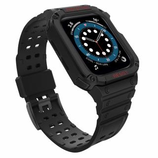 Protect řemínek + kryt k Apple Watch SE / 2 / 3 / 4 / 5 / 6 / 7 - 38/40/41mm black / black