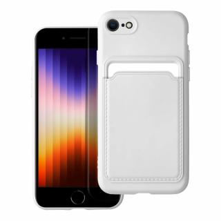 Silicone CARD case pouzdro / kryt s přihrádkou Apple iPhone 7 / 8 (4,7 ) / SE 20/22 bílé