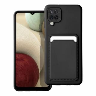 Silicone CARD case pouzdro / kryt s přihrádkou Samsung Galaxy A12, černé