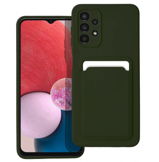 Silicone CARD case pouzdro / kryt s přihrádkou Samsung Galaxy A13 5G, zelené