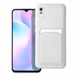 Silicone CARD case pouzdro / kryt s přihrádkou Xiaomi RedMi 9A / 9AT, bílé