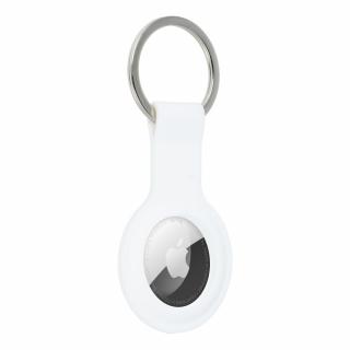 Silikonové pouzdro / držák s kroužkem pro Apple AirTag bílý