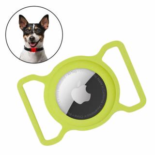 Silikonový držák na zvířecí obojek pro psa / kočku pro Apple AirTag zelený