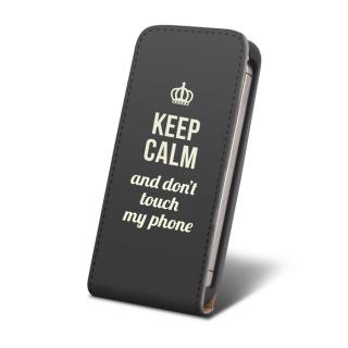 SLIGO Slim vyklápěcí pouzdro Samsung i9505 Galaxy S4, Keep Calm