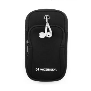 Wozinsky WABBK1 sportovní pouzdro na rameno s prostupem na sluchátka / 2x kapsa černé